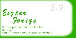 eszter forizs business card