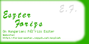 eszter forizs business card